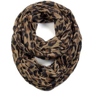 Classic Leopard Print Infinity Scarf (Brown)